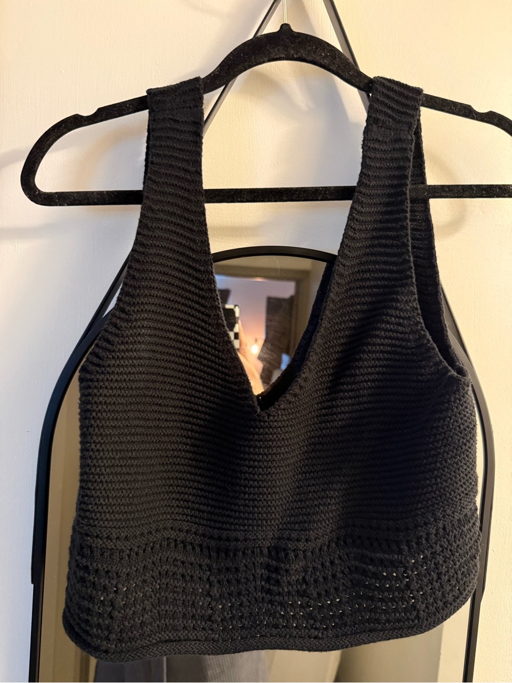 House of Harlow V Neck Knit Tank Crop Top